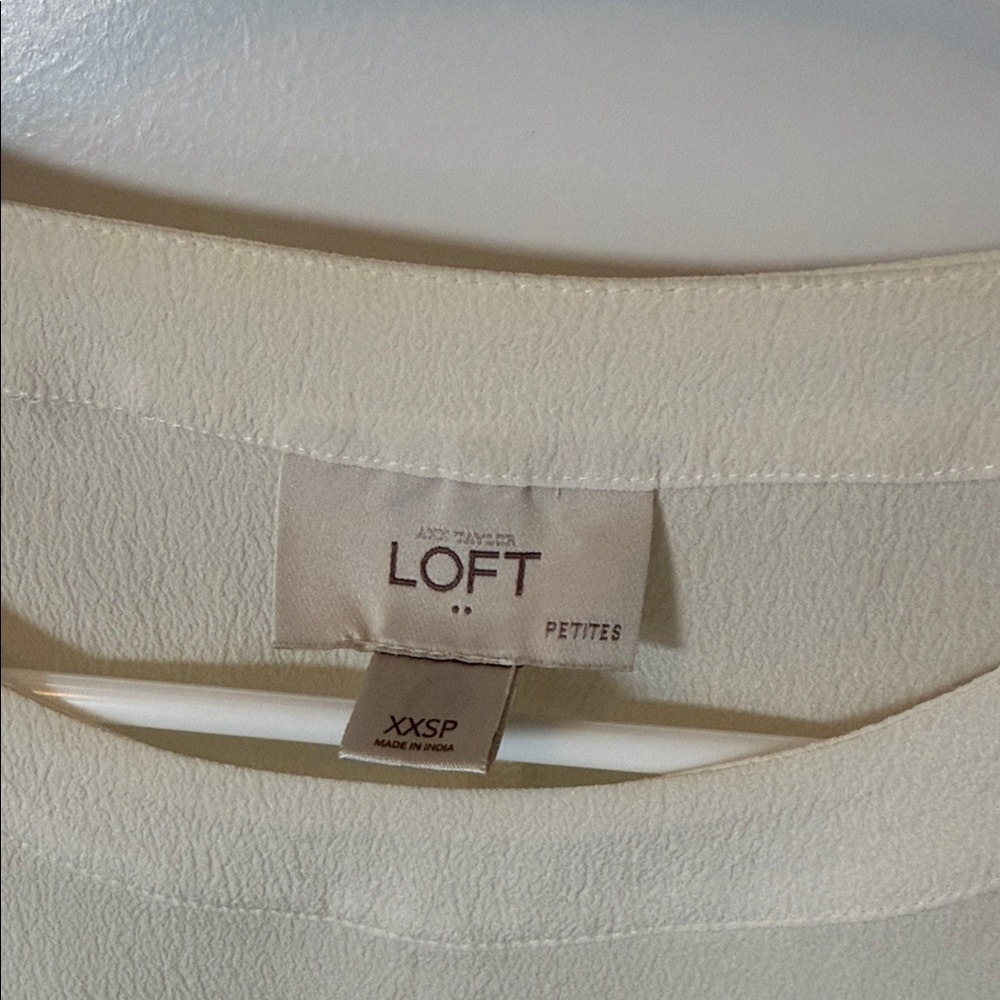 LOFT Women's Ivory Crepe Blouse with Button Detail - Picture 5 of 9